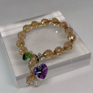 Elegant Gold and Purple Beaded Bracelet